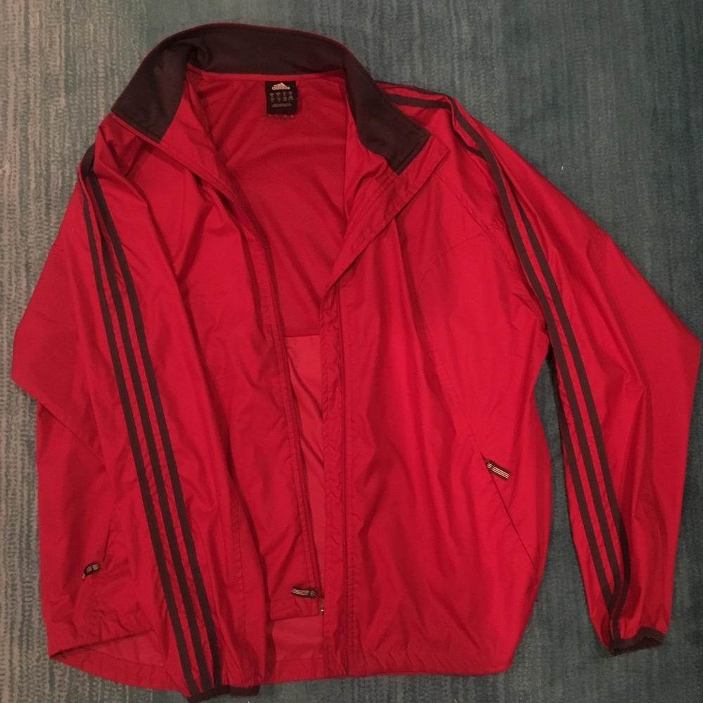 Vintage Red/Navy Adidas Windbreaker